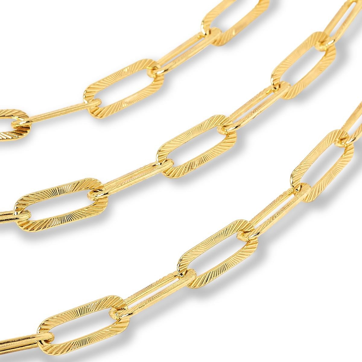 Bellezza 18″ Bronze Graduated 3-Row Paperclip Necklace Goldtone HSN 885-153 New