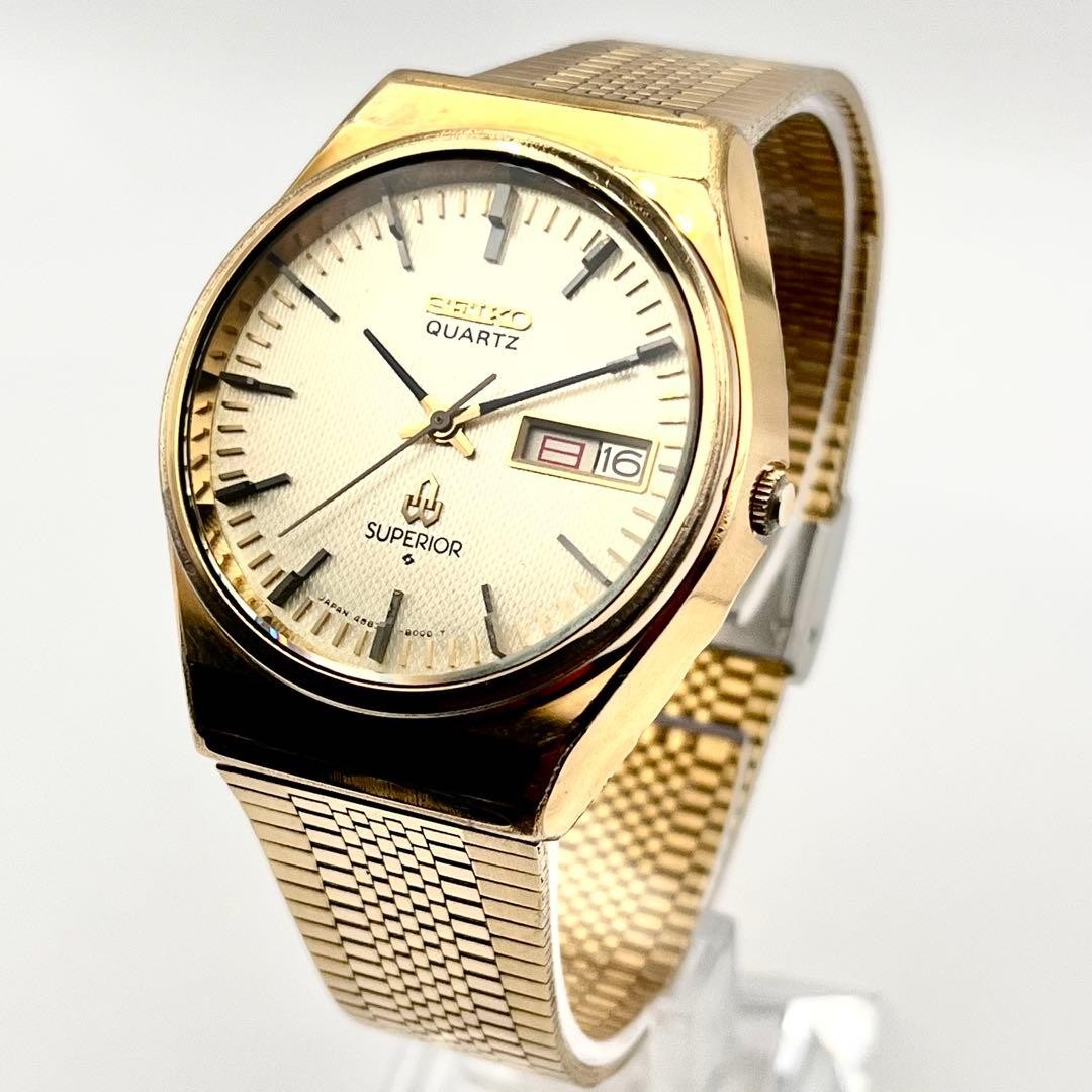 SEIKO Superior Men’s Quartz Watch Gold New Battery