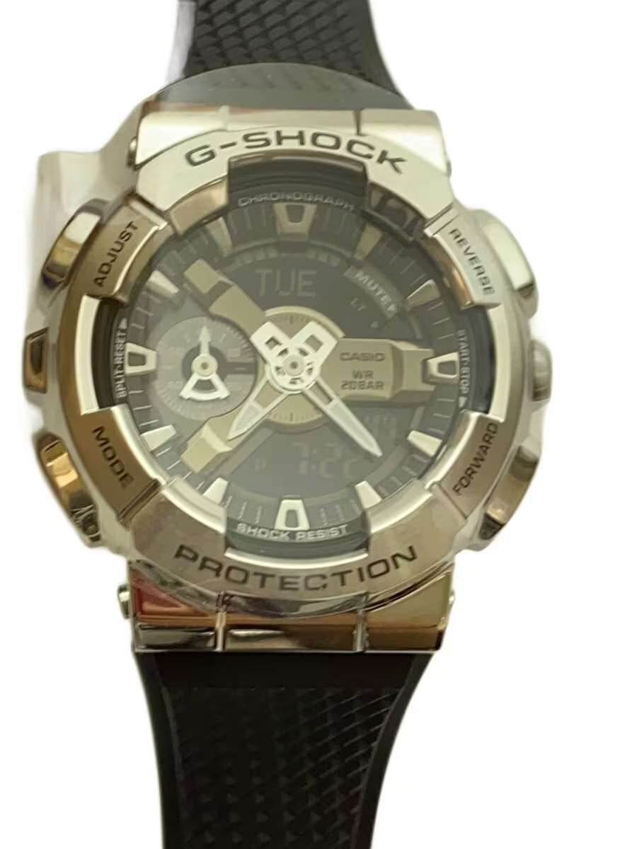 CASIO Quartz Watch G SHOCK Analog Digital Rubber SLV BLK SS
