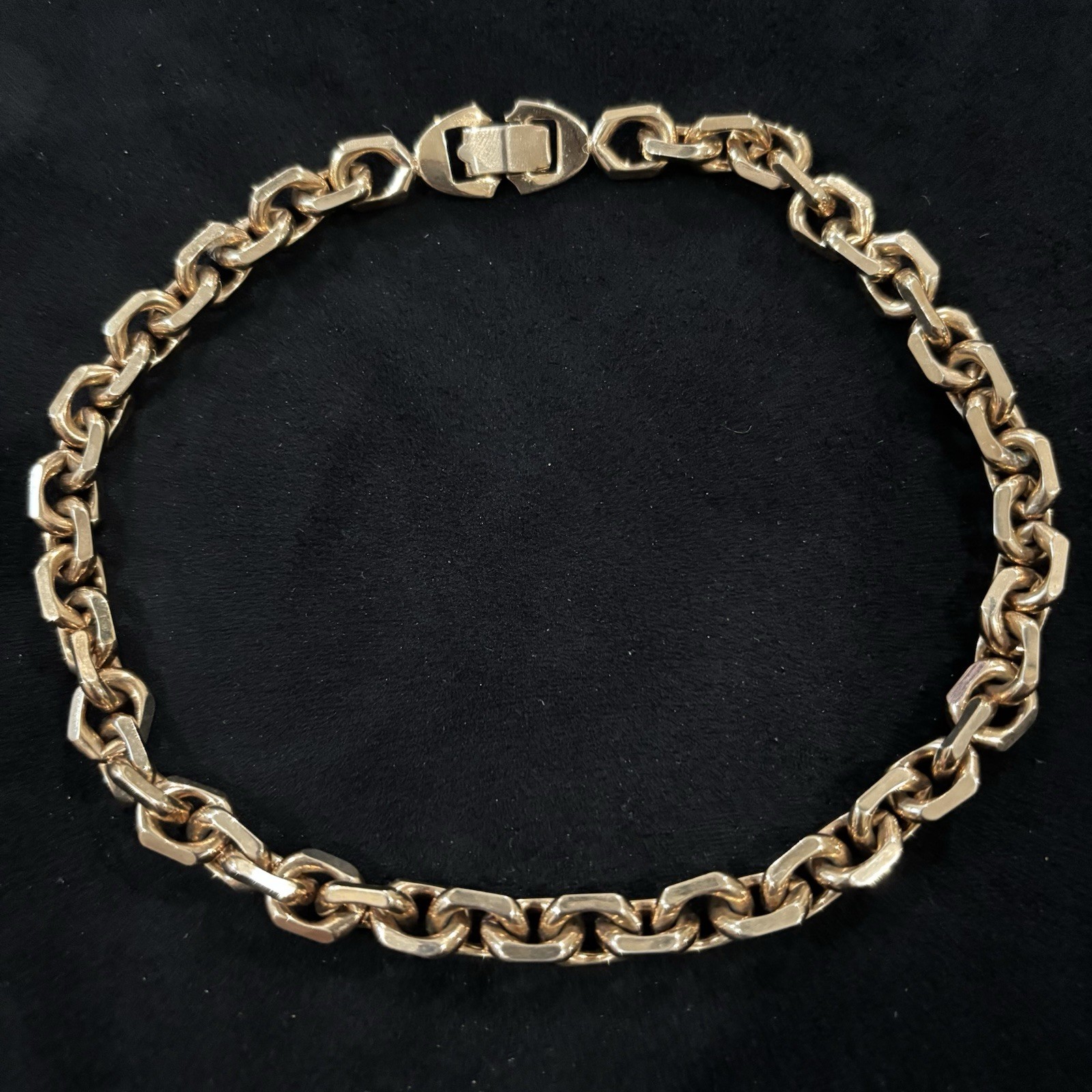 Sperry Gold Tone Chunky Rolo Link Chain Necklace 15” 9.7mm Vintage Signed