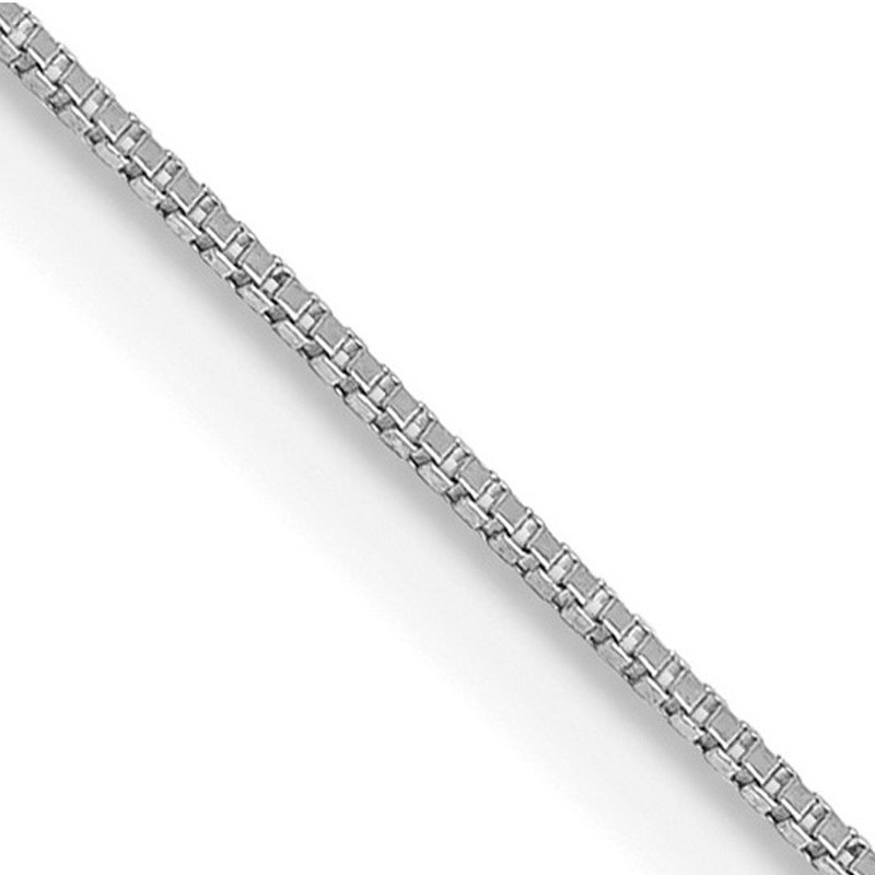 0.50mm 14K White Gold Box Chain Necklace 16″ 18″ 20″ 22″ 24″ or 30″
