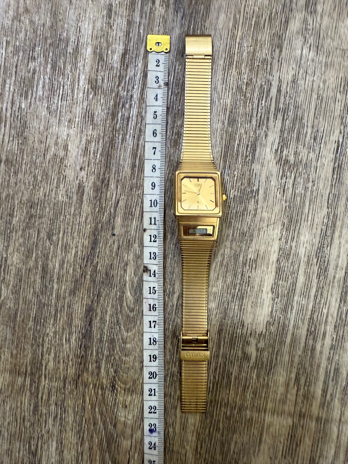 Vintage Citizen Quartz Ana Digi Gold Tone 8962-087607 Japan Men’s Watch Runs