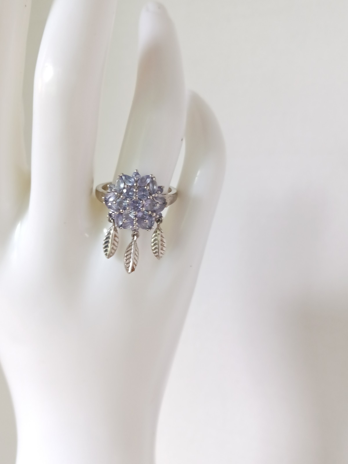 Tanazanite Dream Catcher Ring SZ8. In Rhodium Over Sterling Silver 1.90ctw