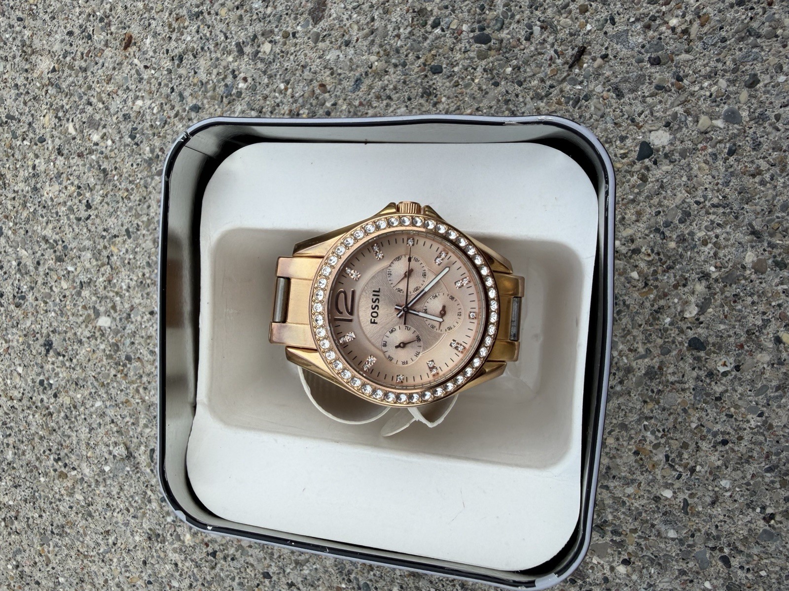 Fossil Riley Multi-Function Rose Gold-plated Ladies Watch ES2811 Not Working