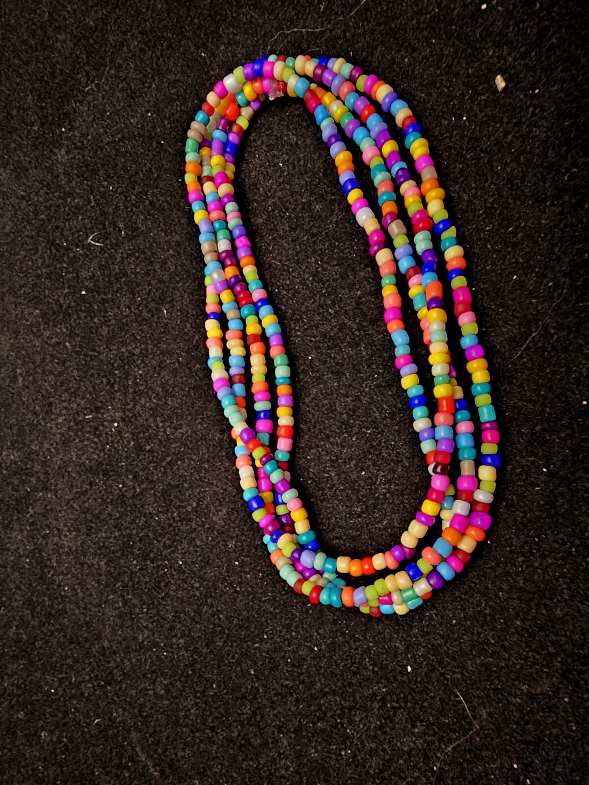 Handmade Seed Bead Stretch Bracelet /Necklace. Wrap Up To 4/5x. Multi Color Boho