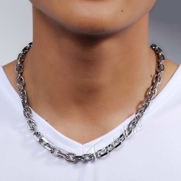 USA Stock 4mm Cable Rolo Link Stainless Steel Mens Boys Chain Necklace 20-28″