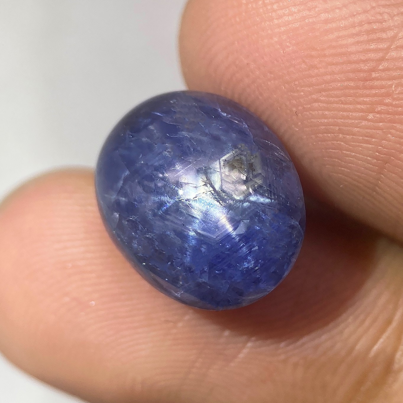14.85ct Star Sapphire Blue Natural Unheat 6 Rays Oval Cab Gem Sri Lanka