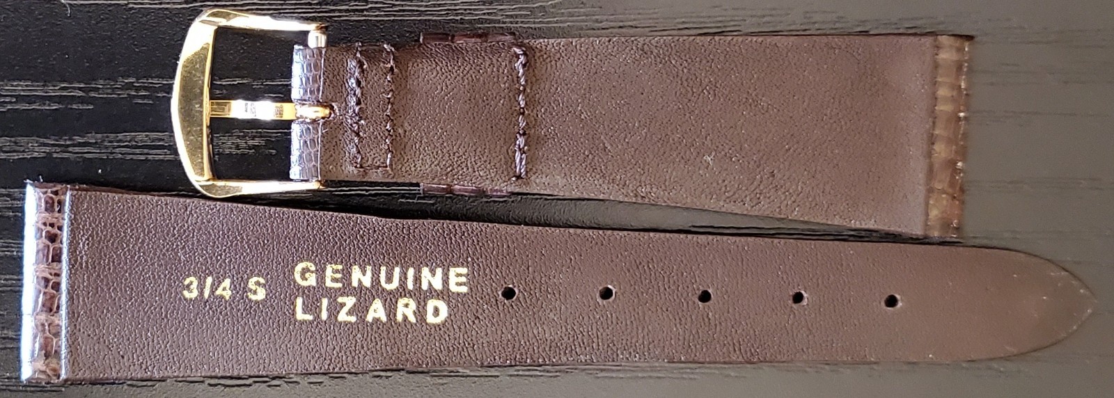 Vintage NOS 1960s 19mm Brown Genuine Teju Lizard Skin Short Watch Band