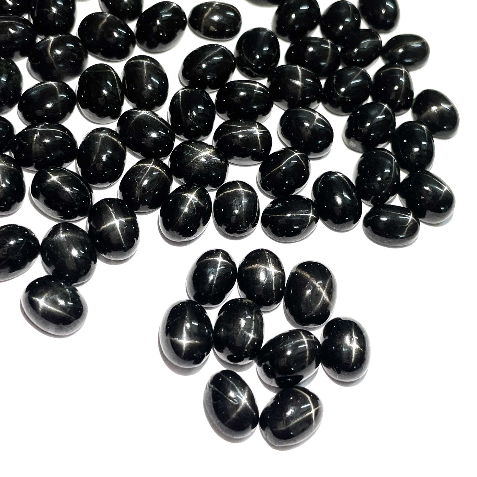 Natural Star Diopside Oval Four Rayed Gemstone Cabochon Lot 41 Pcs 7*9 mm 101 CT