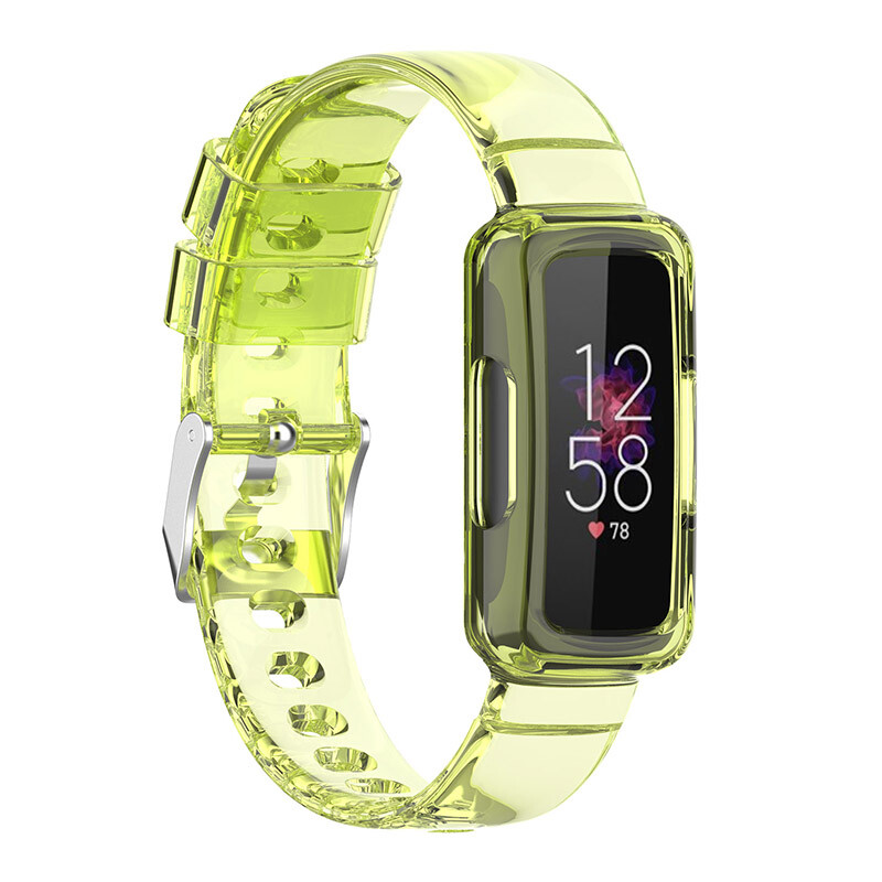 For Fitbit Inspire 3 Watch Band TPU Clear Sports Band Strap Bumper Case Protect