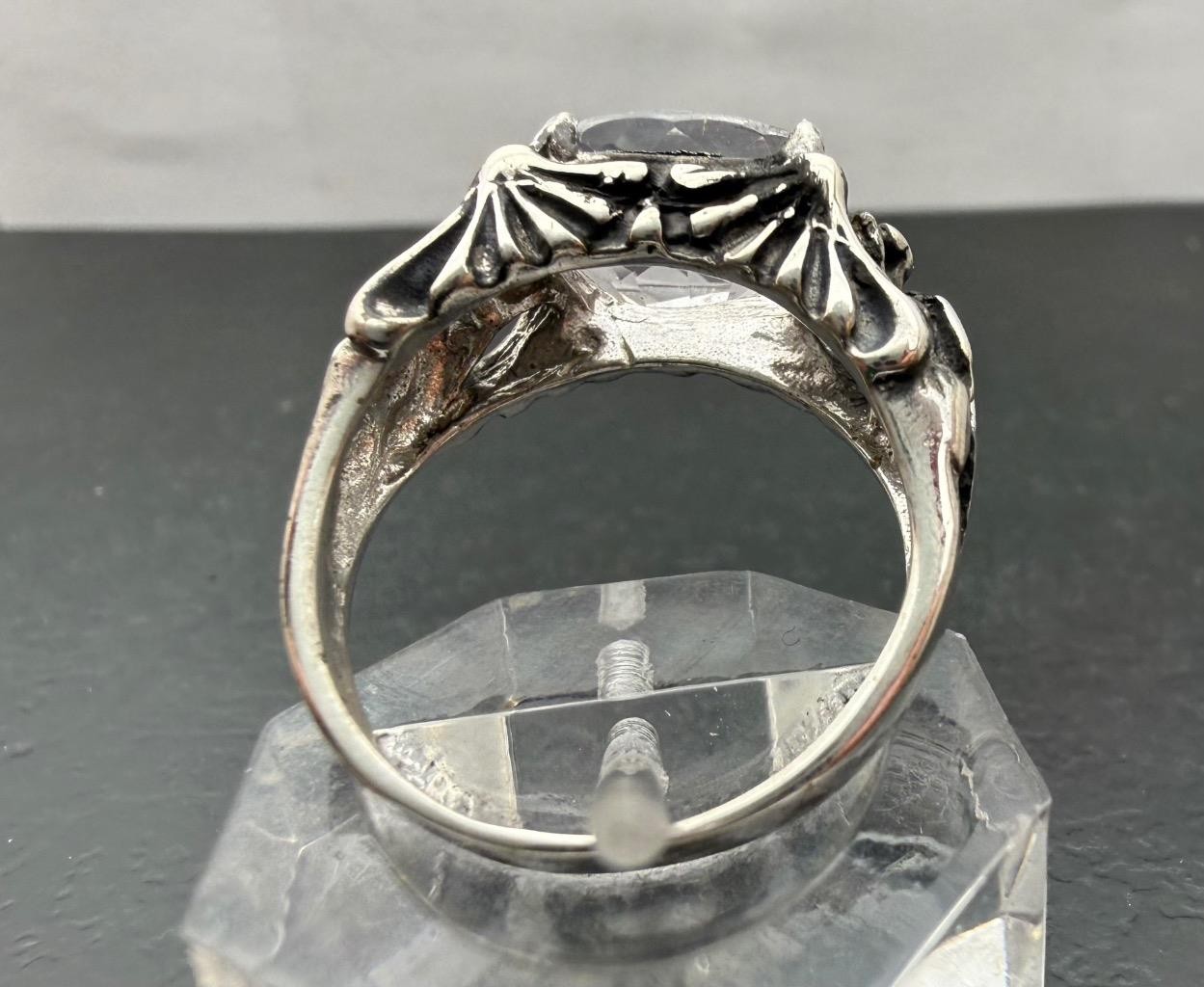 6.42 CT LIGHT PINK KUNZITE .925 STERLING SILVER MENS DRAGON RING SIZE 9.5, 7.8GR