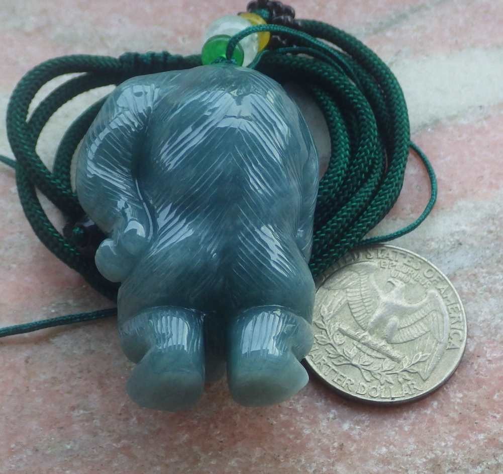 Video Certified Green Natural A Jade jadeite Pendant Orangutan Monkey 123969 TS