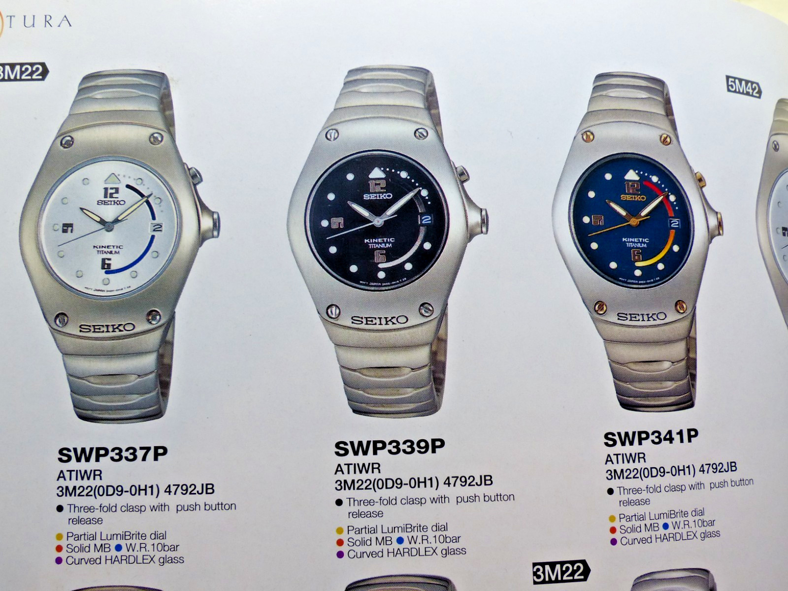 SEIKO Arctura Titanium SWP337P, SWP339, SWP341 One used link with pin, Good.