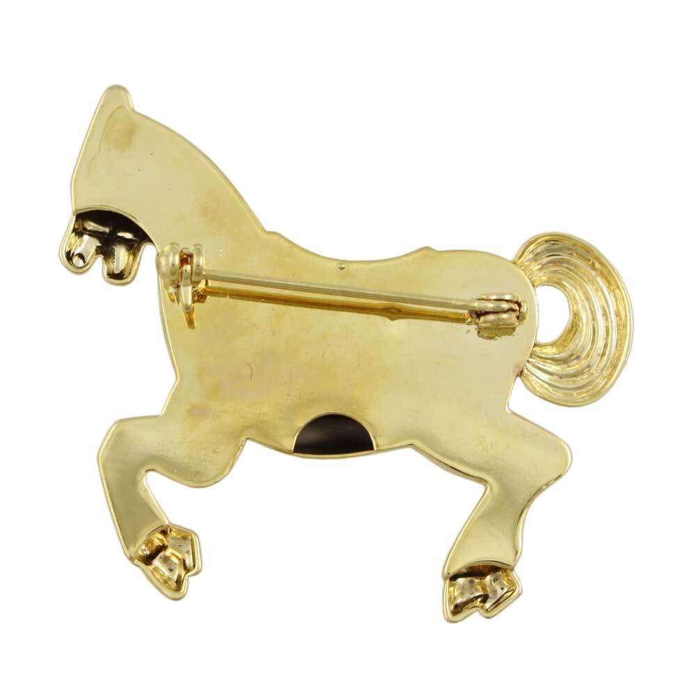 Antique Gold-plated Carousel Horse Brooch Pin – PRA719