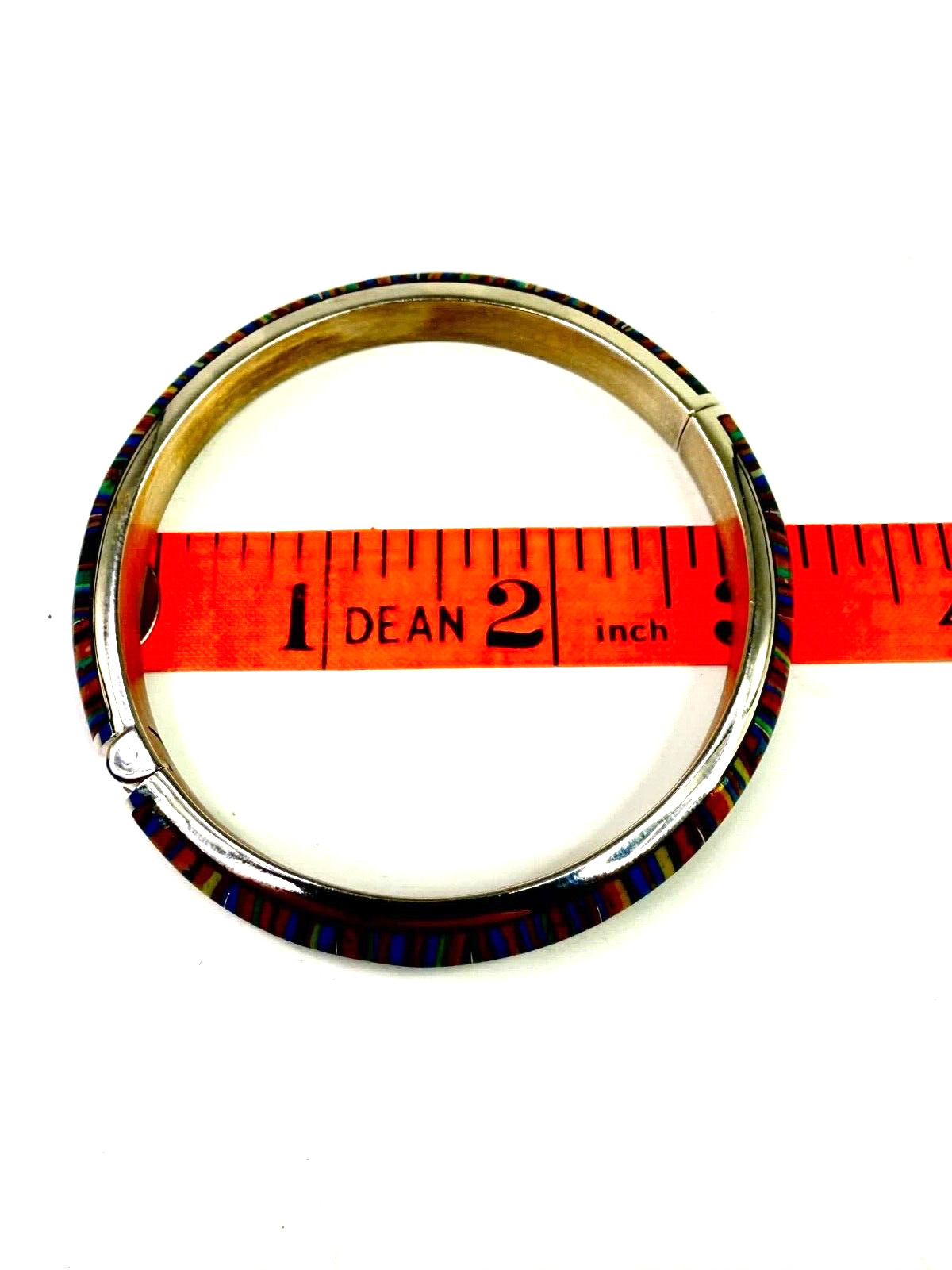 Mine Finds by Jay King Sterling Silver Rainbow Calsilica Bangle Bracelet