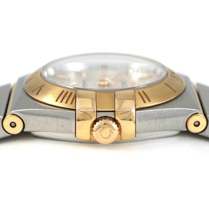 OMEGA WATCH CONSTELLATION 131.20.25.60.02.002 SUNRAY SILVER 18K PINK GOLD QUARTZ