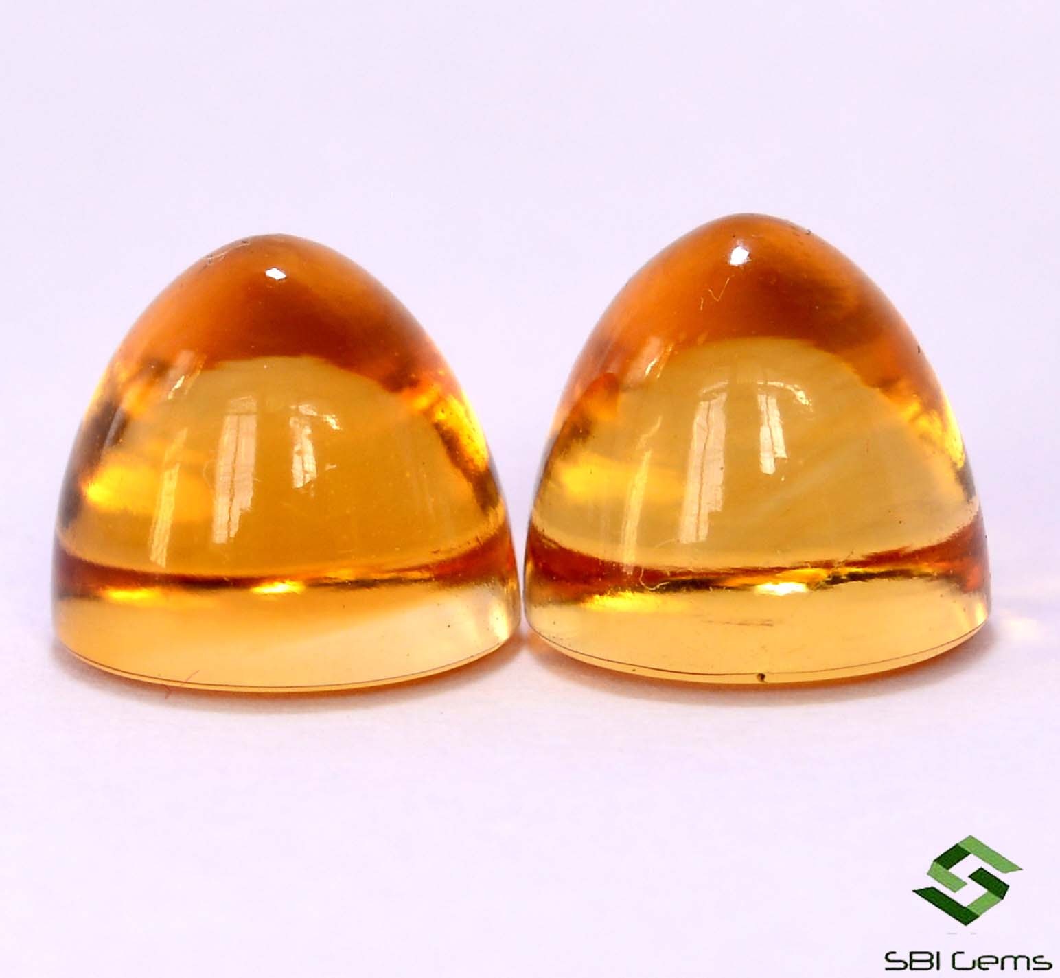 Certified Natural Citrine Bullet Shape Cabs Pair 11 mm 16.70 Cts Loose Gemstones