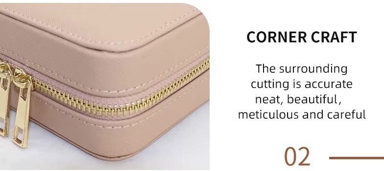 Jewelry Box, Personalized Leather Travel Jewelry Case Organizer with Mirror,