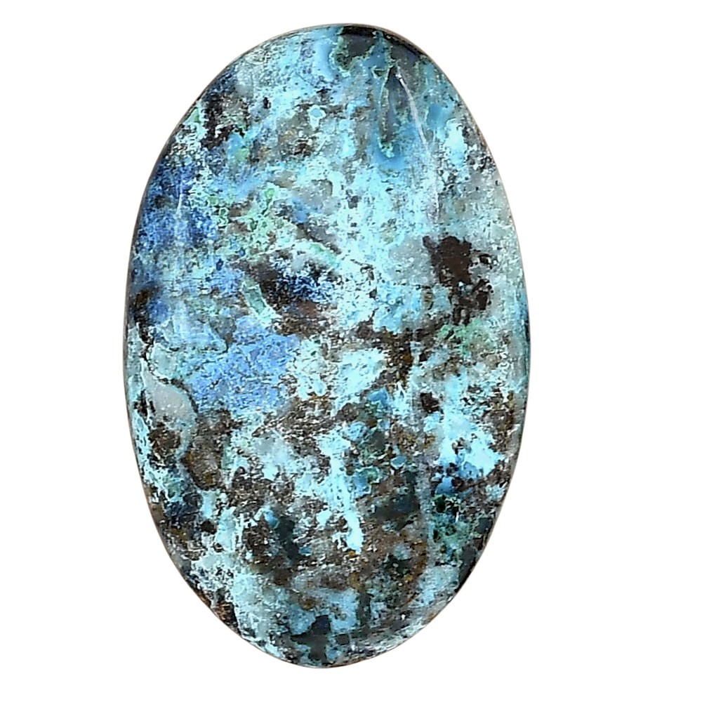 Natural Shattuckite 34.31×21.76×5.8 mm Oval Shape Polished Gemstone LS02534-39