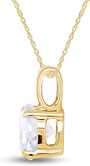 1.50 Ct Round Lab Created Diamond Pendant Necklace 14K Yellow Gold G-H VS-SI