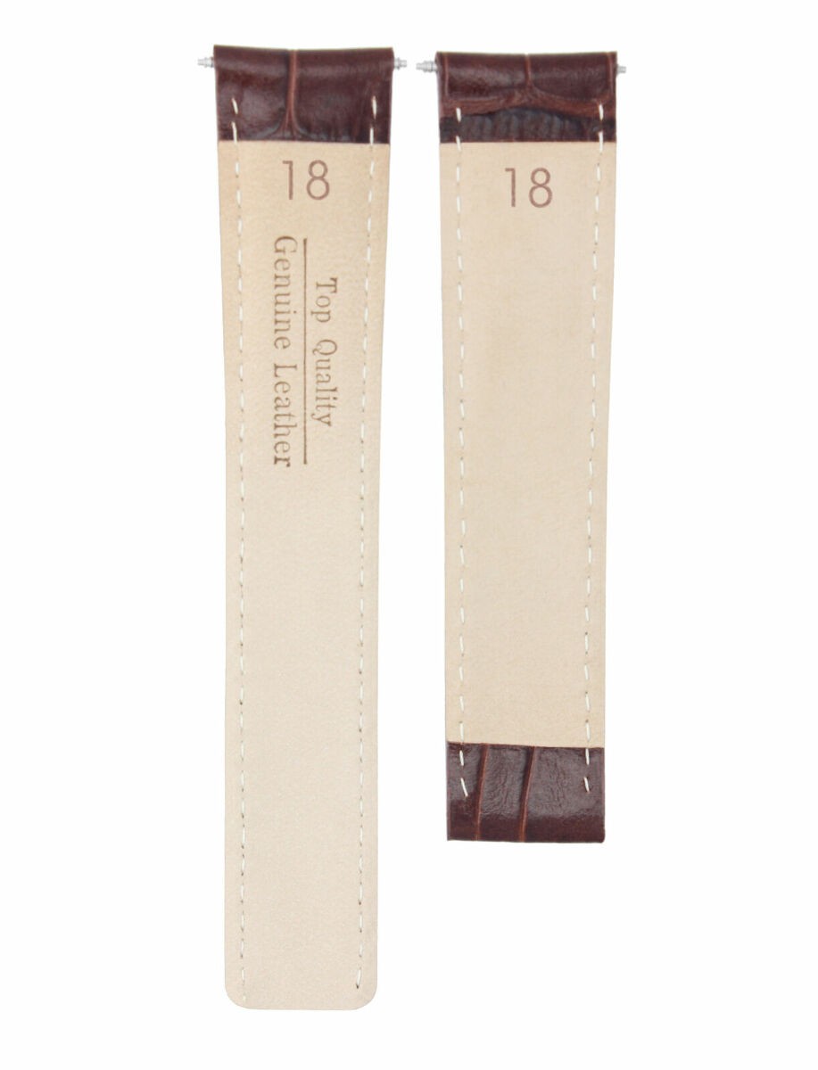 18mm x 16mm Brown Leather Replacement Strap No Clasp For Cartier Tank Solo XL