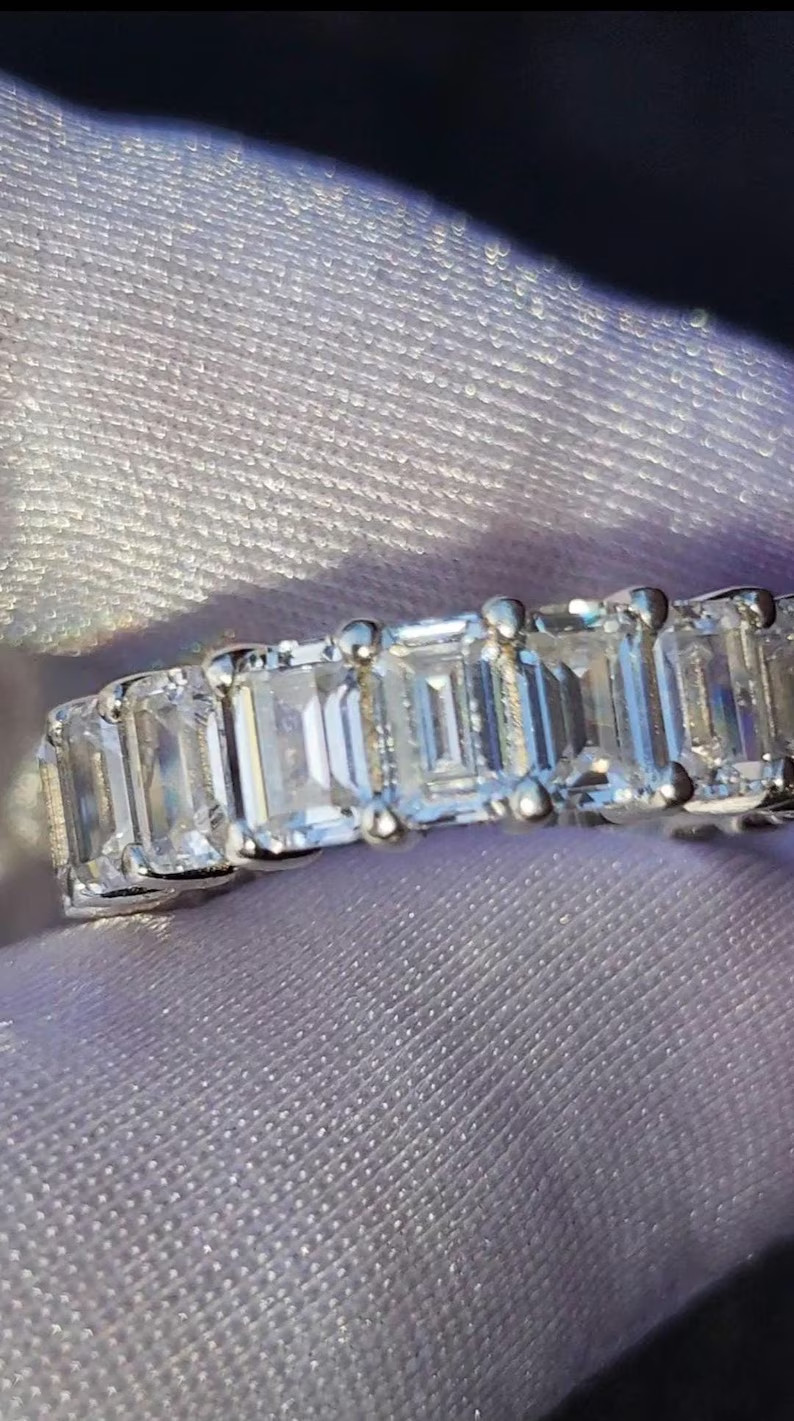 RARE 10.00 Ct Certified White Treated Diamond Solitaire Ring In 925 Silver