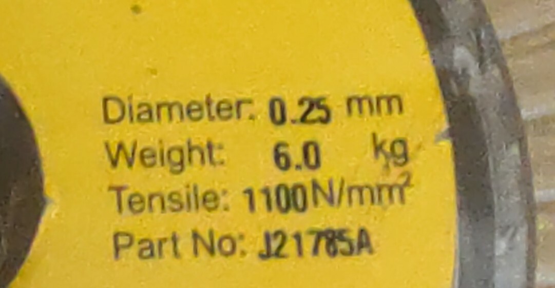 JQ Wire Hard Brass Diameter 0.25mm,Tensile 1100N/Mm2