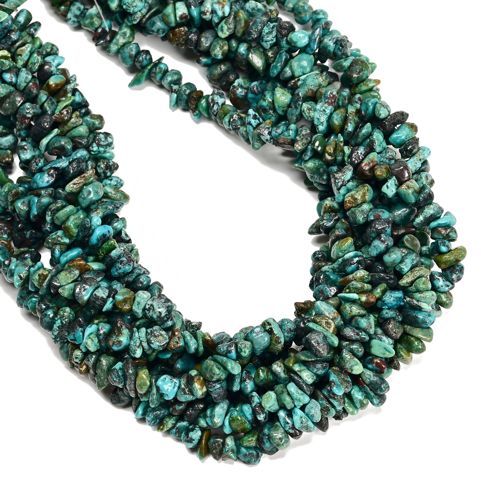 Natural Blue Turquoise Irregular Pebble Nugget Chips Beads 7-8mm 16” Strand