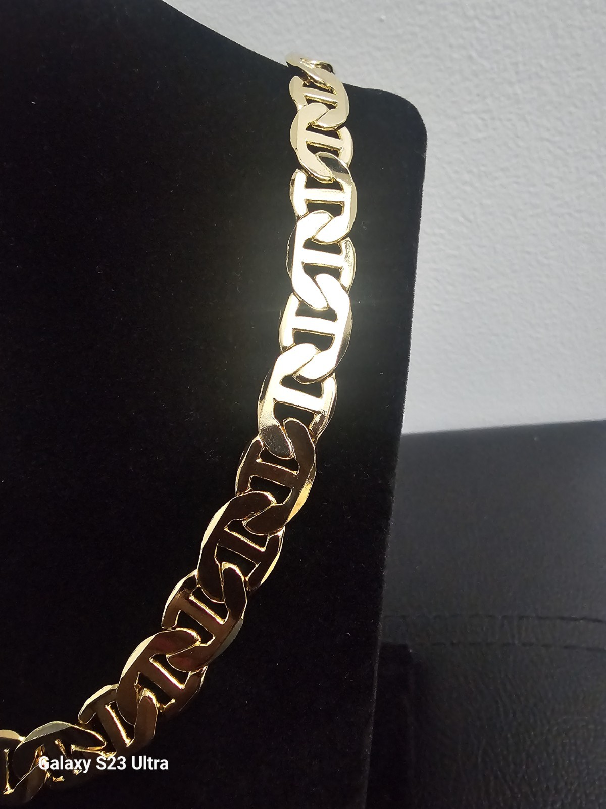 24in.14k Gold Plated brass-12.1mm THICK Mariner Chain- Lobster Clasp