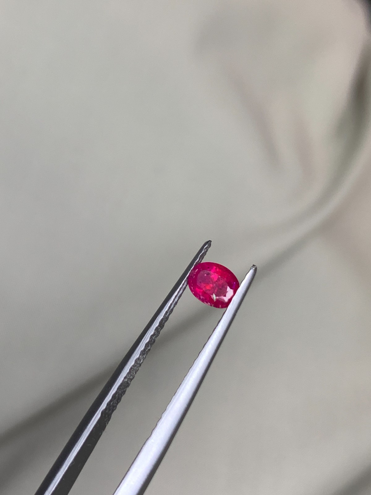 0.47 Ct Natural Vivid Red Ruby Untreated Oval Cut Faceted Loose Gem Afghanistan
