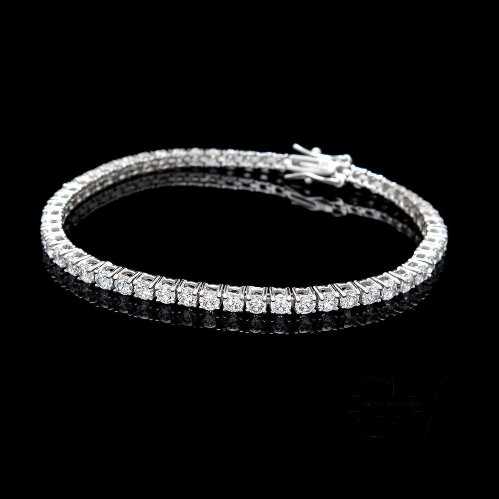 Tennis Wedding Bracelet 7′ Inch Long 7.00 Carat Round Cut Solid 14K White Gold