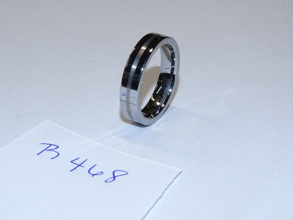 Triton Tungsten Carbide Wedding Ring 5mm Size 10 Silver w/Light Center #R468