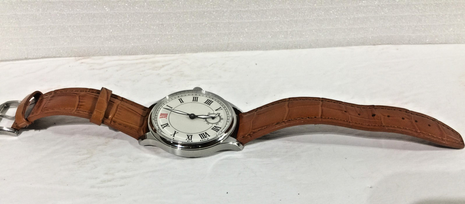 44mm Parnis Small Second at 6 Hand Winding Movement Men Boy Watch Stainless Case