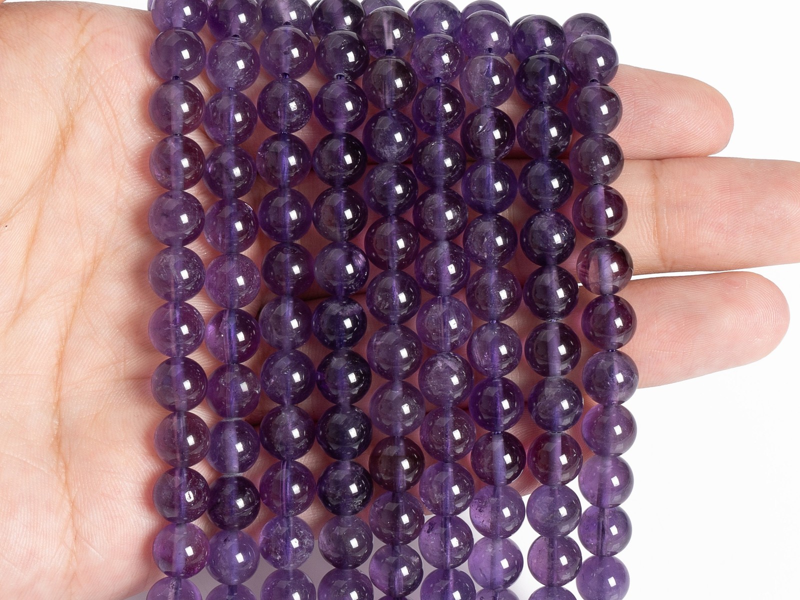 Natural Amethyst Beads AAAAA Gemstone Round Loose Beads 4MM 6MM 8MM 10MM 12MM
