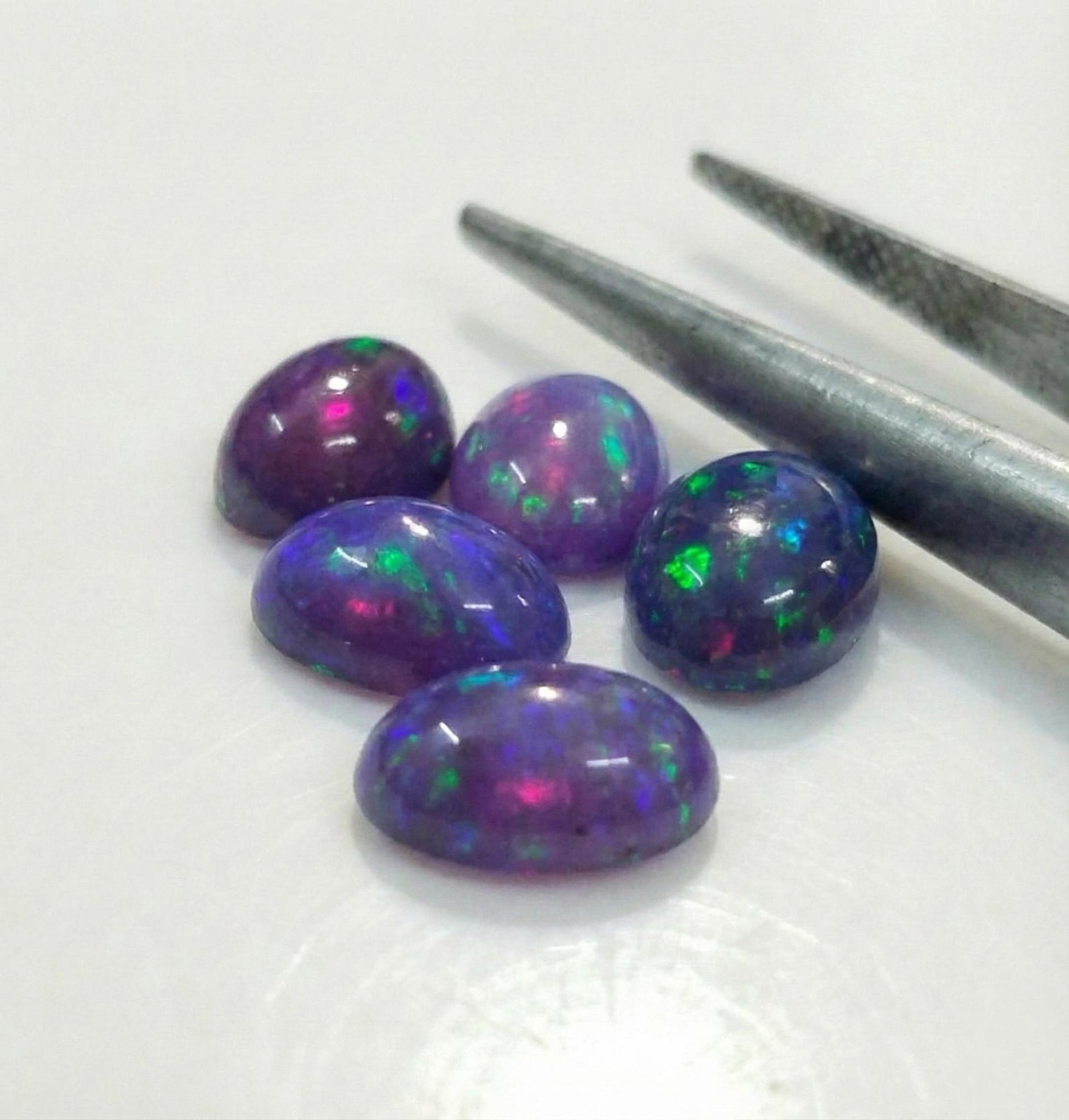Natural Purple Ethopian Opal Oval Cabochon 3x5mm To 8x10mm Loose Gemstone