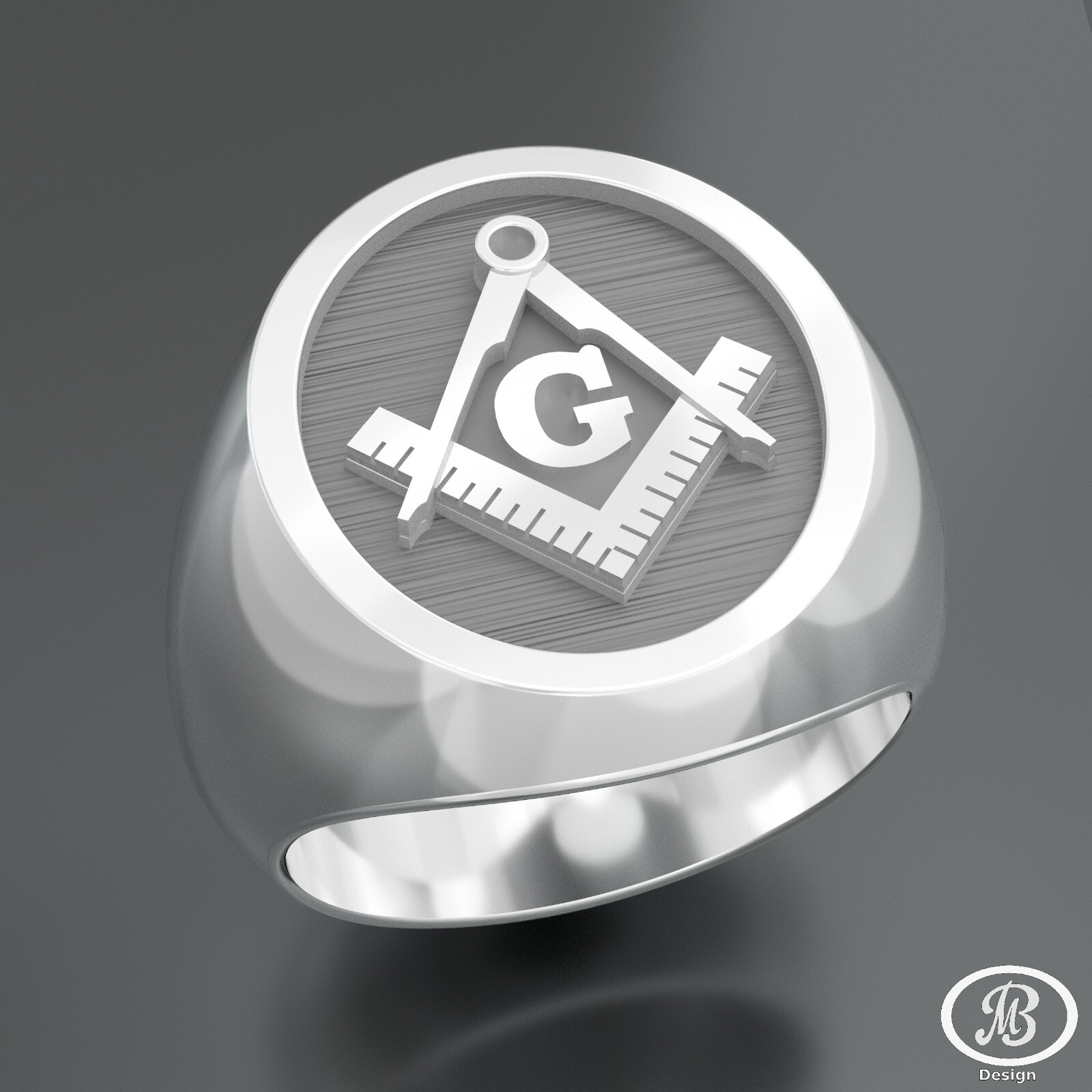 Masonic Round classic Sterling Silver 925 Men’s Solid Ring Arox weight 16 grams