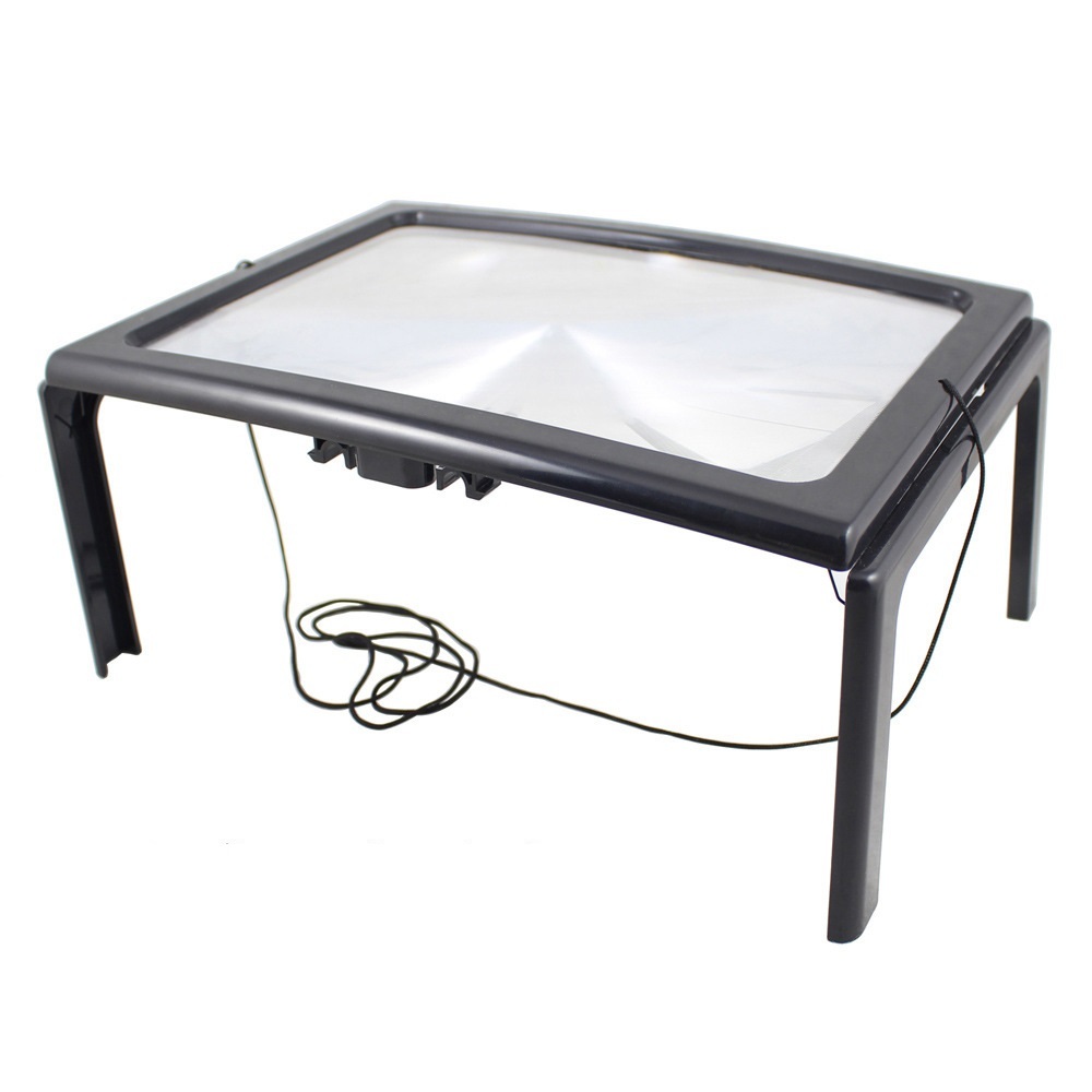 Large Magnifying Glass Hands Free With LED Light Magnifier Giant Reading sewing