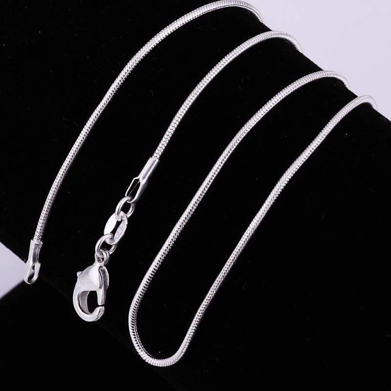 Wholesale 5Pcs & 10Pcs 925 Sterling Solid Plt 1mm Long Snake Chain Necklace