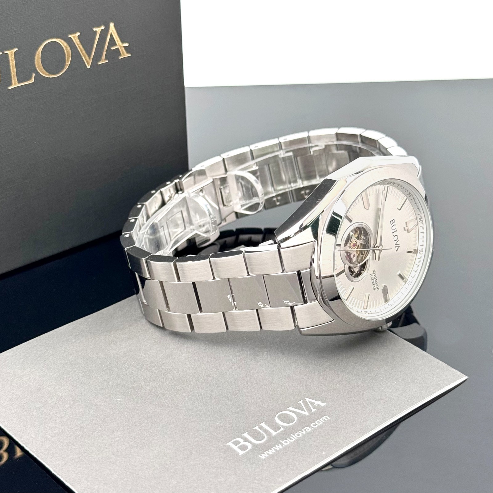 Bulova Classic Surveyor 96A274 Silver Tone Automatic Stainless Steel Men’s Watch