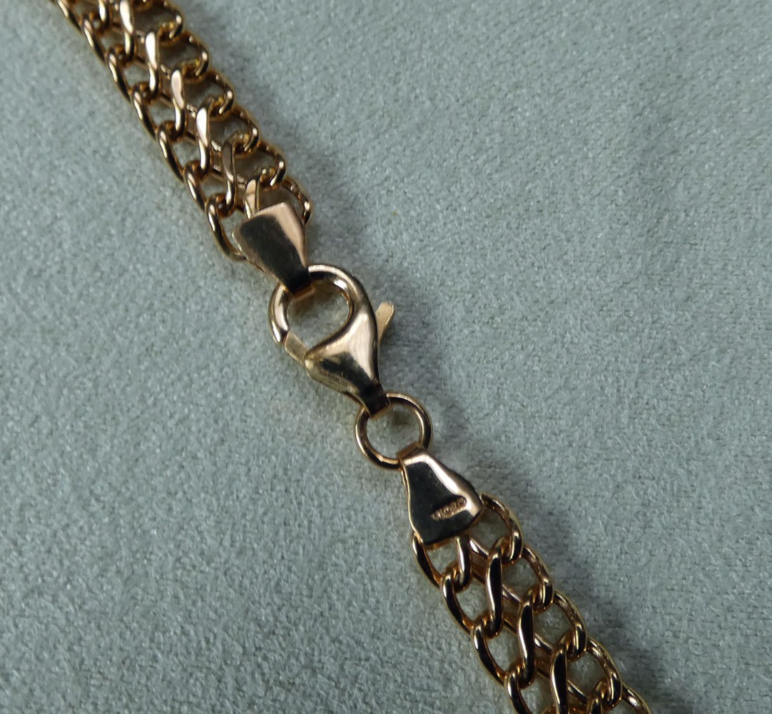 ROSS SIMONS 18K GOLD CHAIN NECKLACE 18″ LONG POLISHED FIGURE 8 STYLE LINK *RARE*