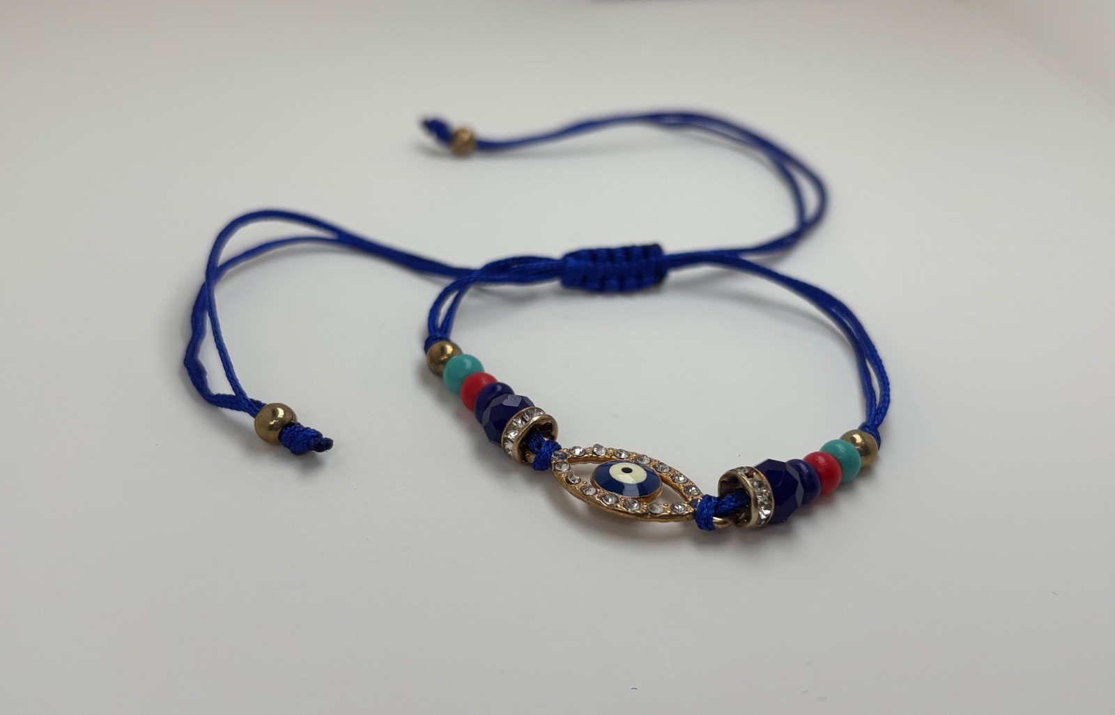 Evil Eye Bracelet Adjustable Handmade Cord Bracelet Colorful Beaded Protection L