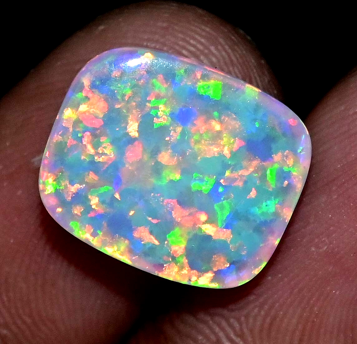 6.80 Ct Natural Ethiopian Fire Opal Certified Play of Color Untreated Gemstone