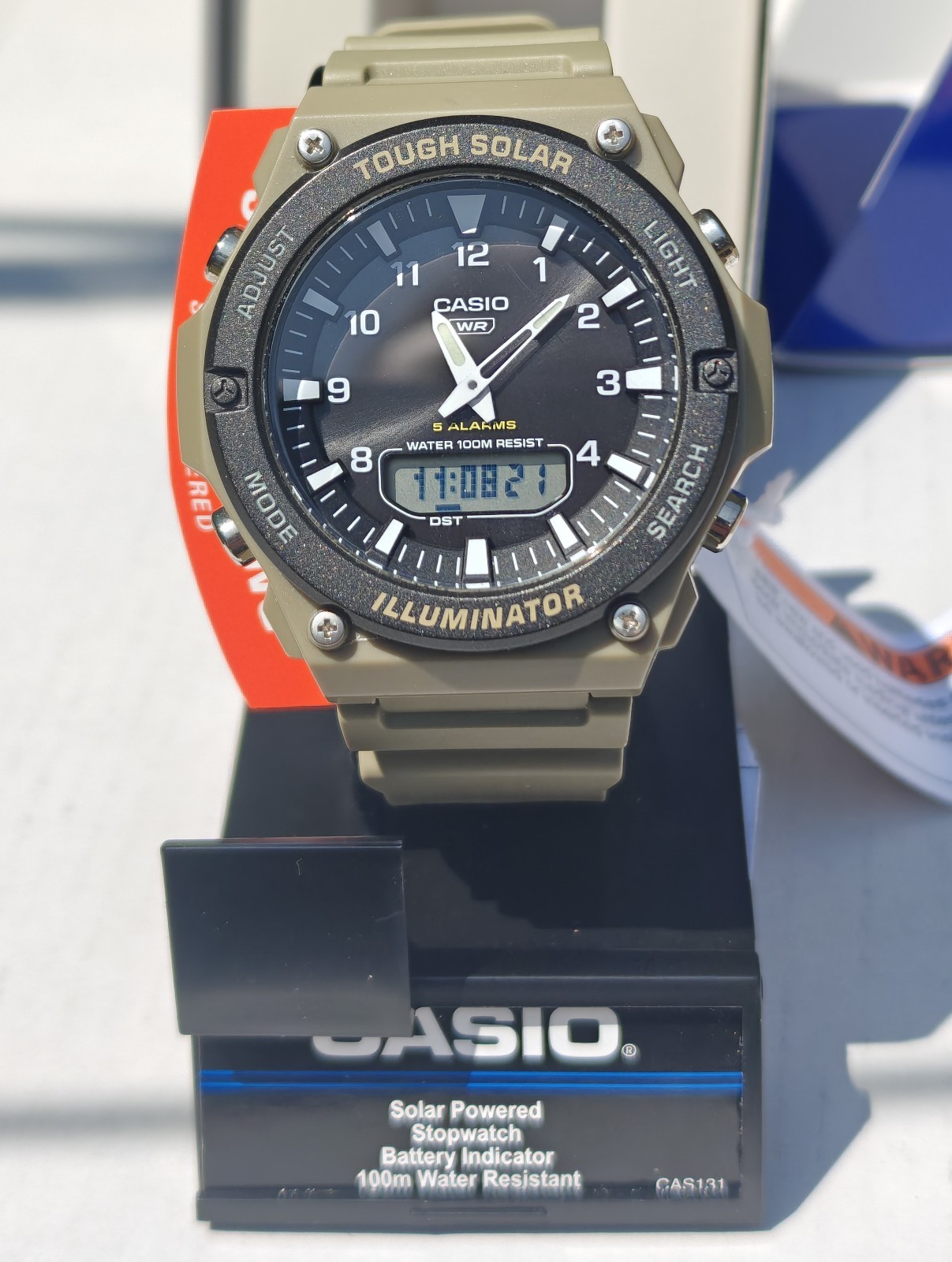 N.I.B. Casio Tough Solar Men’s Analog-Digital Sport Watch AQS820W-5AV FREE SHIP
