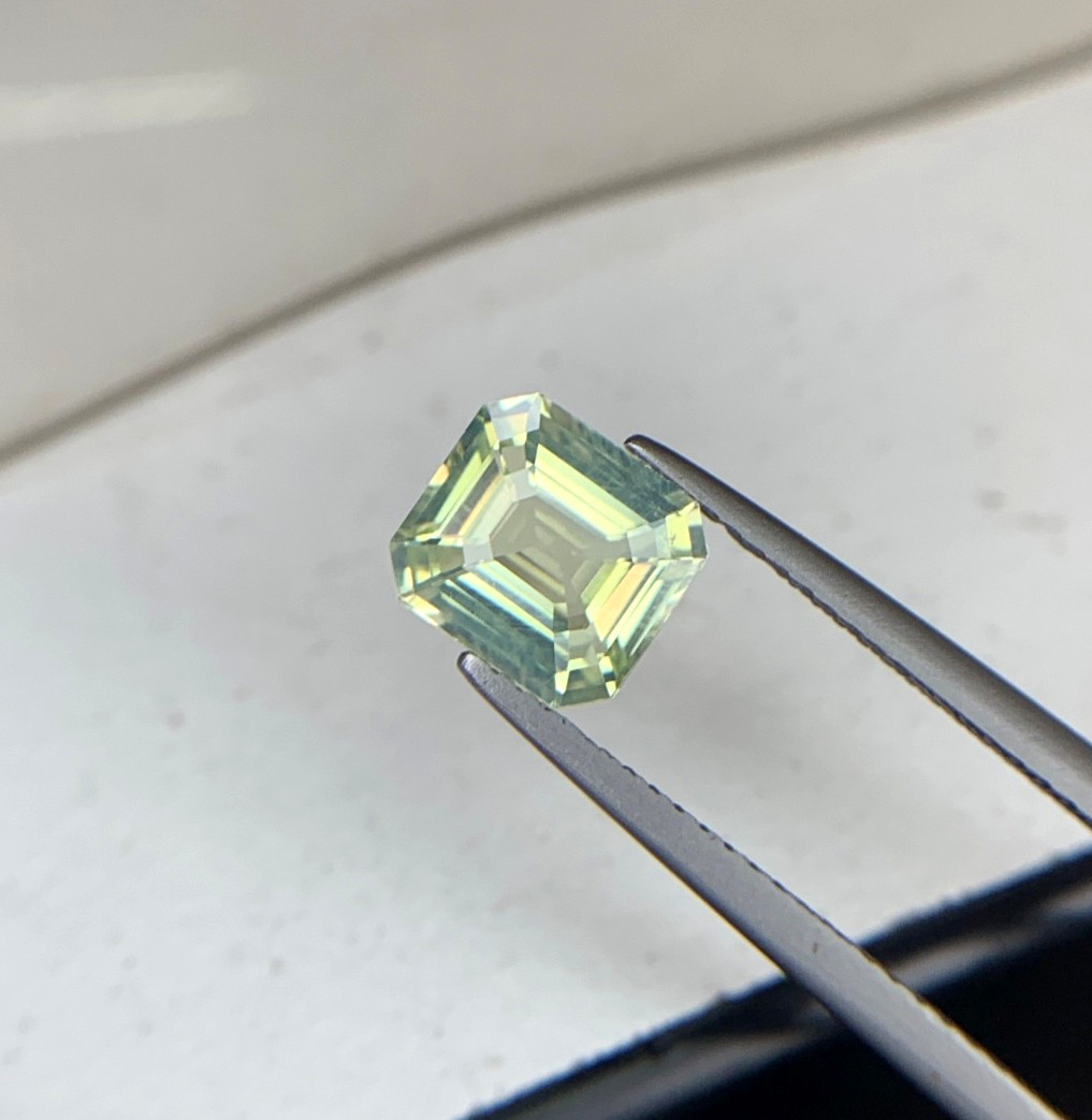 2.05ct Natural Chrysoberyl SQ 8x7mm Cream Yellow Green 100% Genuine Natural