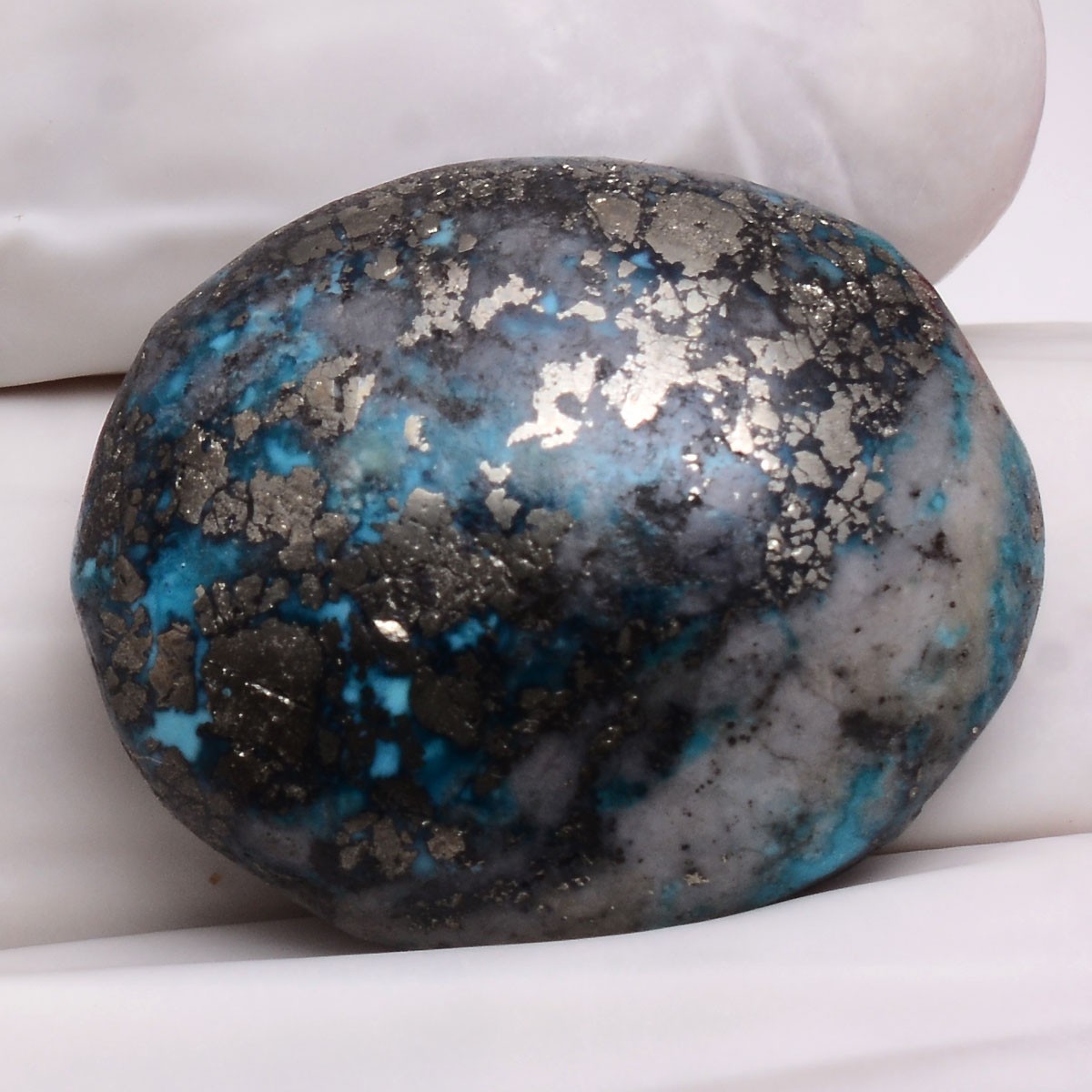 Sky Meets Gold ~ 40.50 Cts Natural Persian Turquoise Top-Grade Cabochon Gemstone