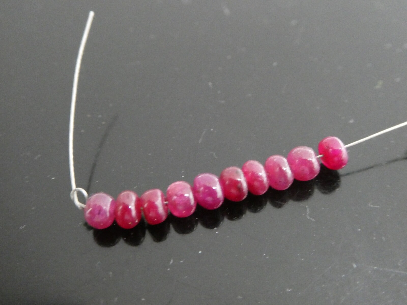 Genuine Red Ruby Gemstone Button Rondelle Smooth 4mm x 3mm Loose 10 BEADS