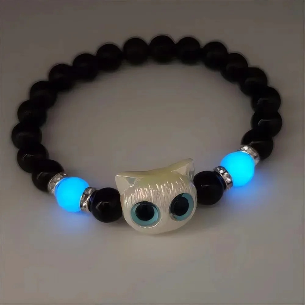 2026 Fashion Luminous Beads Couple Bracelets For Women Men Charm Cat Matching