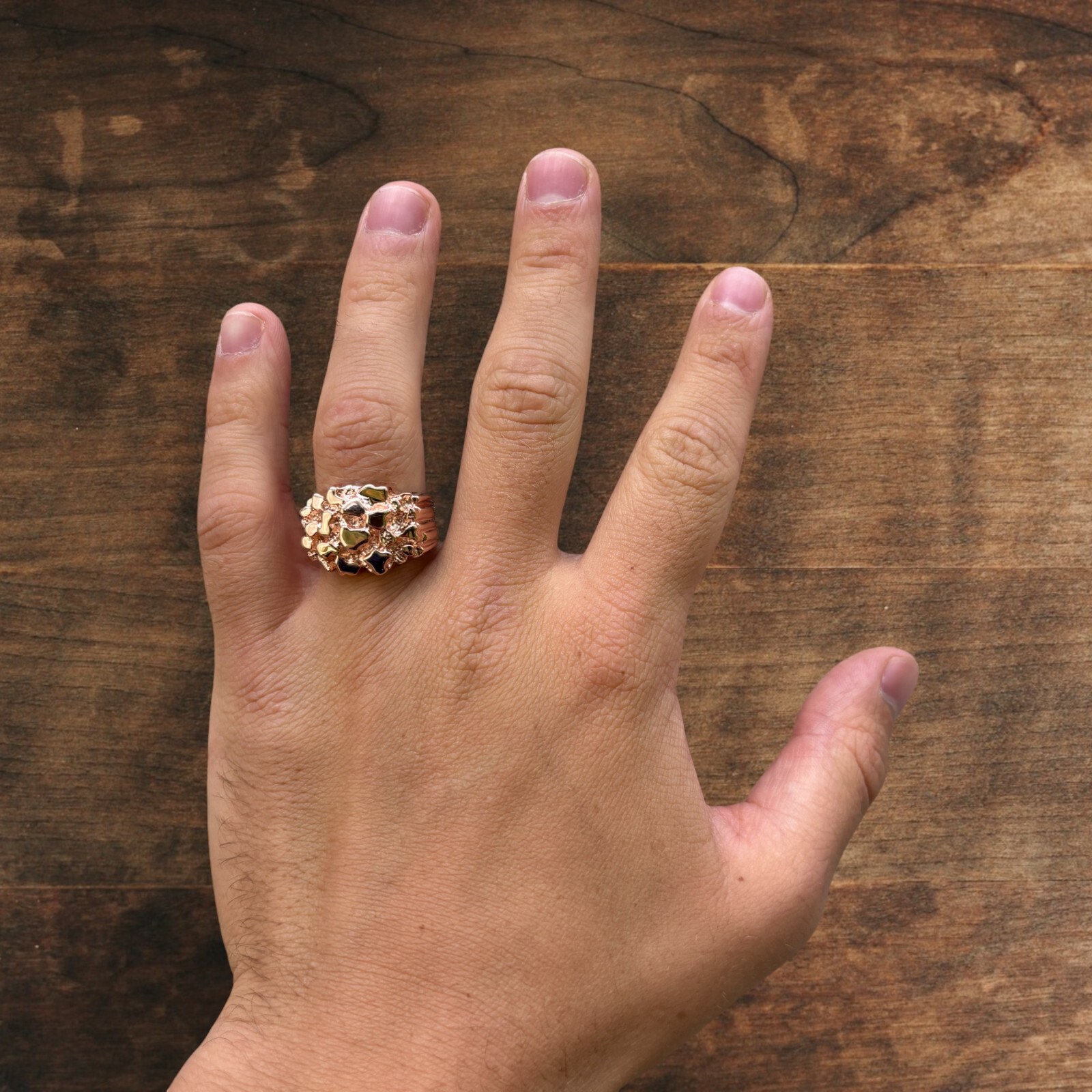 Nugget Ring – Real 925 Sterling Silver or 14k Yellow Vermeil or 14k Rose Vermeil