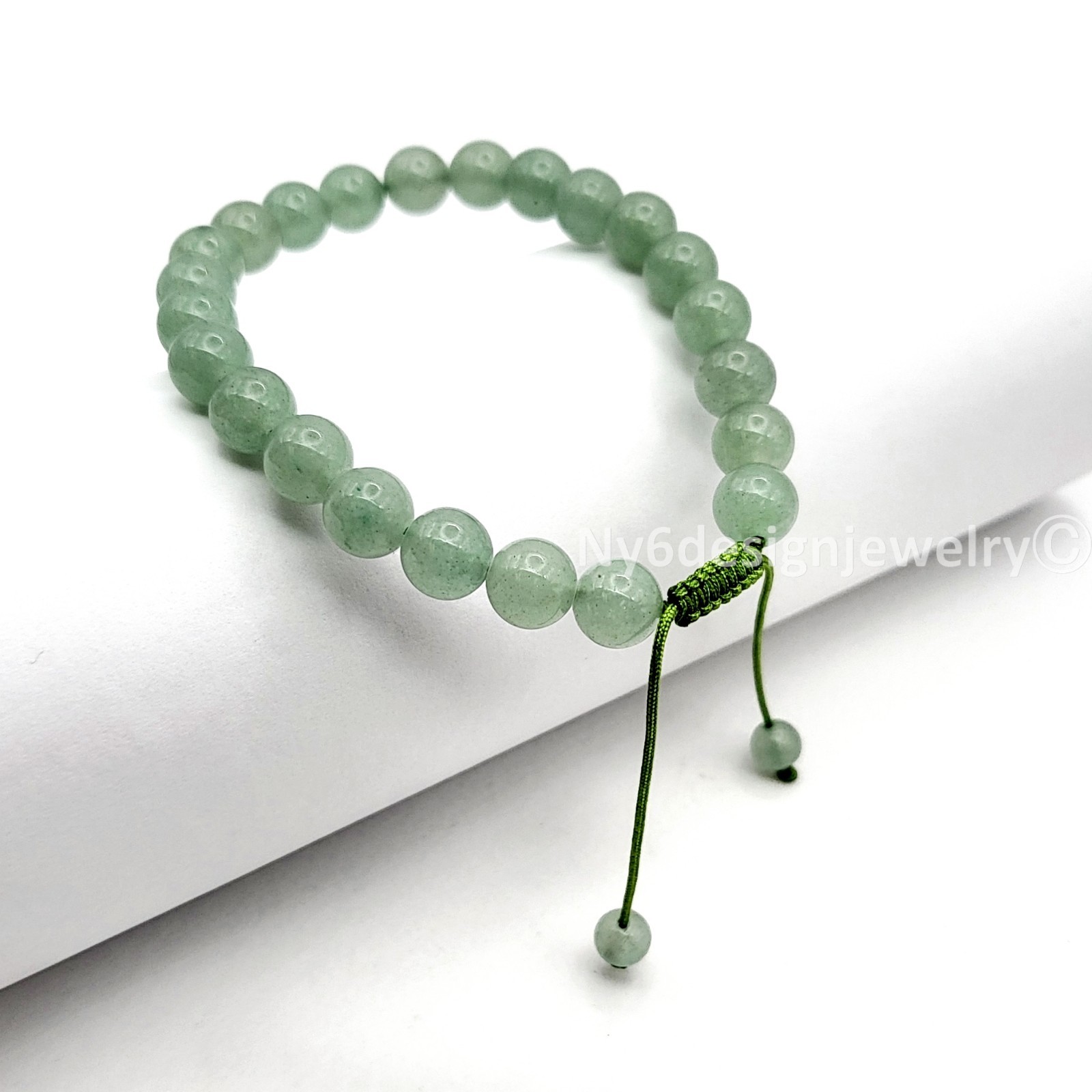Macrame Natural Green Aventurine Bracelet Adjustable Knotting Crystal Healing