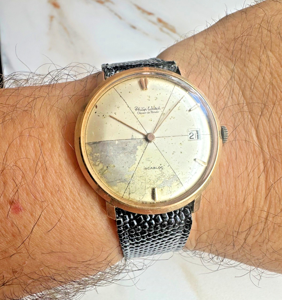 Vintage Philip Watch 18K Solid Gold 750 Mechanical – Cal. ETA – For Restoration